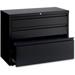 Lorell 36 in. Lateral File Cabinet - 3-Drawer Black