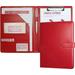 Futhstar Padfolio Clipboard Folder Portfolio Faux Leather Storage Clipboard with Cover for Legal Pad Holder Letter Size A4 Writing Pad for Business School Office Conference Notepad Clip Boards (Red)
