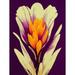 Vibrant Saffron Crocus Flower Abstract in Violet Orange Cream Large Wall Art Poster Print Thick Paper 18X24 Inch