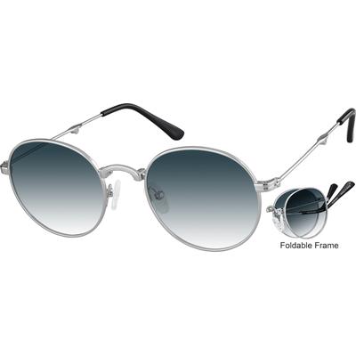 Zenni Round Rx Sunglasses Steel Stainless Steel Full Rim Frame