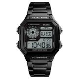 Men Digital Watch Stopwatch Countdown Alarm Luminous Watch