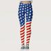 Independence Day for Women Print Mid Waist Yoga Pants for Women s Leggings Tights Compression Yoga Running Fitness American 4th of July Print Leggings Pants for Yoga Running Gym Watermelon Red M