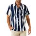 HIMIWAY 2023 Summer Trendy Clearance Mens Shirts Hawaiian Shirt For Men Men s Vintage Button Down Bowling Shirts Short Sleeve Summer Beach Shirt Dark Blue XXXXL