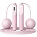 Intelligent cordless skipping rope weight-bearing ball wire rope special counting skipping rope - pink