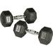 York Barbell Rubber Hex Dumbbell with Chrome Ergo Handle - 115 lbs