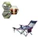 Camping Lounge Chair Portable Camping Chair with Footrest Folding Reclining Camping Chair Mesh Recliner
