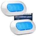 Five Oceans Oblong LED Courtesy Light Boat Accent Lights Marine Light for Boat Interior Deck Cockpit Blue LED IP67 Waterproof 12V for Pontoon Fishing Boat Yacht RVs - 2-Pack- FO4138-M2