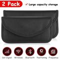 DEELLEEO 2 Pack Faraday Bag for Car Keys and Cell Phone Signal Blocking Key Pouch Anti Theft Car Protection Cell Phone WiFi/GSM/LTE/NFC/RFID/Keyless Entry Fob Signal Blocking Pouch-Black