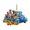Stained Glass Drinking Glasses Car Dog Sunflower Truck Car Rearview Mirror Pendant Creative Pendant Decoration Ceramic Christmas Wreath with Lights