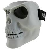 Global Vision Skull Mask Motorcycle Riding Goggles Full Face Coverage White Frame w/ Smoke Lenses