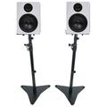 2) Rockville APM5W 5.25 250w Powered Studio Monitors Speakers+Adjustable Stands