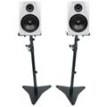 (2) Rockville DPM8W 8 300W Powered Studio Monitor Speakers+Adjustable Stands