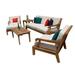 Sack 5 Pc Sofa Set: Sofa 2 Lounge Chairs Coffee Table & Side Table With Cushions in Sunbrela Fabric #57003 Canvas White