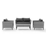 Crosley Furniture Richland 4-Piece Outdoor Wicker Conversation Set - Gray
