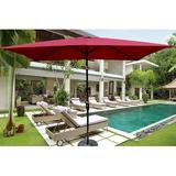 6x9 ft Patio Umbrella Heavy Duty Outdoor Umbrella Waterproof pool Umbrella With Crank and Push Button Tilt Without Flap For Garden Backyard Pool Swimming Pool Market Burgundy