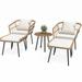 Dextrus 5-Piece Outdoor Wicker Furniture Set 2 Outdoor Patio Chairs With 2 Ottomans and Coffee Table