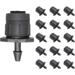 100 Pack Adjustable Irrigation Drippers 1/4 Inch Emitter Dripper 360 Degree Full Circle Pattern Water Flow Drip Emitter Micro Drip Irrigation Sprinklers for Home Garden Lawn(Black)