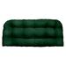 RSH DÃ©cor Indoor Outdoor Single Tufted Wicker Loveseat Cushion Standard Classic Hunter Green