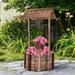 Bilot Wooden Well Bucket Flower Plants Planter Outdoor Wishing Well Patio Garden Planter