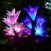 Solar Lights Outdoor - 2 Pack Solar Garden Lights with 8 Lily Flowers Waterproof Color Changing Solar Landscape Lights Outdoor Decoration Lights for Patio Yard Lawn Pathway