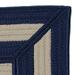 9 x 11 Blue and Beige All Purpose Geometric Handcrafted Rectangular Outdoor Area Throw Rug
