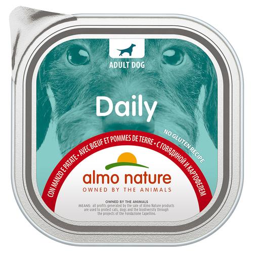 9x300g Almo Nature Daily mit Rind und Kartoffeln Hundefutter nass