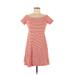 Old Navy Casual Dress - A-Line Boatneck Short sleeves: Pink Print Dresses - Women's Size Medium