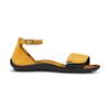 Barfußschuh LEGUANO, Damen, Gr. 43, gelb (senfgelb), Textil, Lederimitat, Velourslederimitat, sportlich, Schuhe Barfußschuh Riemchensandale Sandale, Sommerschuh, Sandale, Sandalette, mit praktischem Klettverschluss