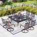 Lark Manor™ Ballarat Square 8 - Person 60" Long Outdoor Dining Set w/ Cushions Metal in Black | 60 W x 60 D in | Wayfair