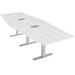 Skutchi Designs, Inc. 10 Ft Modular Hexagon Shaped Conference Table T-Shaped Bases Electrical Units Wood/Metal in Gray | Wayfair