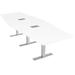 Skutchi Designs, Inc. 10 Ft Modular Hexagon Shaped Conference Table T-Shaped Bases Electrical Units Wood/Metal in White | Wayfair