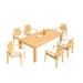 Teak Smith Rectangle 6 - Person 94" Long Teak Outdoor Dining Set Wood/Teak in Brown/White | 94 W x 40 D in | Wayfair DSClipper_94Rect_7_AA_4