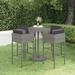 Latitude Run® 5 Piece Patio Bar Set w/ Cushions Poly Rattan Black Wicker/Rattan in Black/Gray | Wayfair 31872F52F9A34022865B840C7A932376