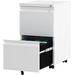 Inbox Zero Laverriere 15.4" Wide 2 -Drawer Mobile Steel File Cabinet Metal/Steel in White | 28 H x 15.4 W x 20.1 D in | Wayfair