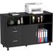 Latitude Run® Kamarl 38.1" Wide 2 -Drawer Mobile File Cabinet Wood in Black | 25.4 H x 38.1 W x 13.4 D in | Wayfair