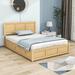 Red Barrel Studio® Satbir Wood Platform Bed w/ 2 Drawers & Headboard Metal in Gray | 37 H x 57 W x 78 D in | Wayfair