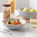 Hokku Designs Sesam Pasta Bowls, 36 Oz Large Salad Bowls, 8 Inch Soup Bowl Set Of 4, Microwave & Dishwasher Safe Serving Bowl in White | Wayfair