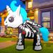 The Holiday Aisle® Edgebrooke Halloween Inflatable 5 FT Halloween Unicorn Inflatable w/ LED Lights in Black/Blue/White | 60 H x 56.4 W in | Wayfair