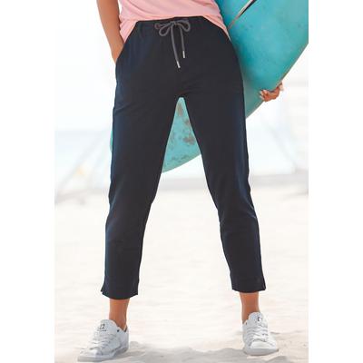 7/8-Hose ELBSAND "Ivalo", Damen, Gr. L (40), N-Gr, blau (marine), Sweatware, Obermaterial: 95% Baumwolle, 5% Elasthan, unifarben, casual, figurumspielend 7/8-Länge, Hosen, aus Sweatware, Jogginghose, Relaxhose, Freizeitlook, Topseller Image