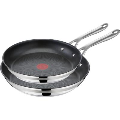 Pfannen-Set TEFAL "Jamie Oliver Cook Smart", schwarz (edelstahl, schwarz), Ø:28cm, Pfannen, Antihaftversiegelung, Induktion, Thermo-Signal, spülmaschinenfest Image