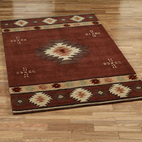 Southwest Diamond Rectangle Rug, 3' x 5', Russet