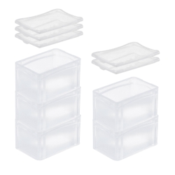 PROREGAL MegaDeal 5x Transparenter Eurobehälter BasicLine mit geschlossenem Griff und Klickdeckel | HxBxT 17x20x30cm | 7,2 Liter | Eurobox Image