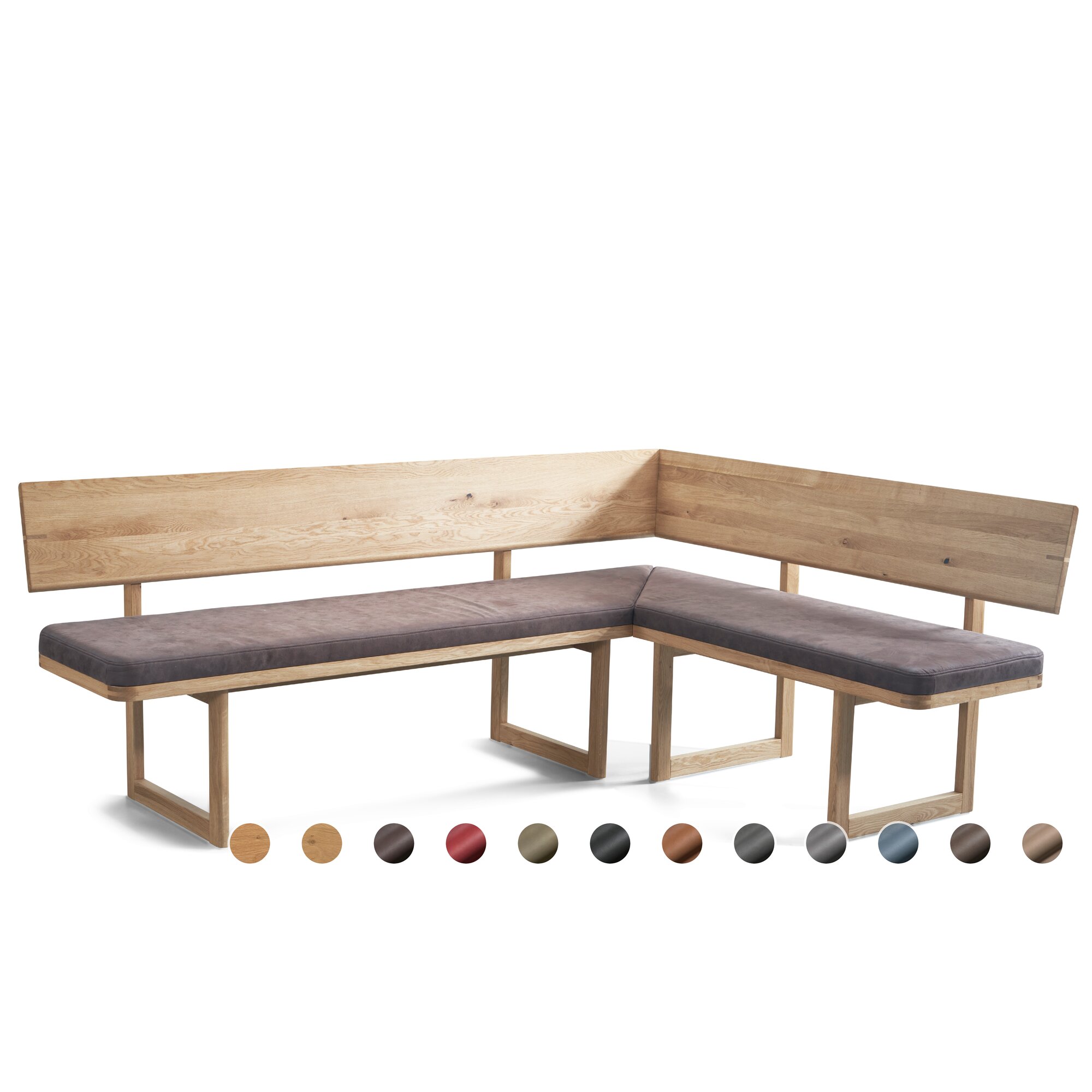 Schösswender »Deven« Eckbank 160/250 cm / Gavin 201 olive / Wildeiche Samtöl