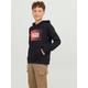 Hoodie JACK & JONES JUNIOR "JJECORP LOGO SWEAT HOOD PLAY NOOS JNR" Gr. 152, schwarz (black) Jungen Sweatshirts