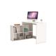 Bureau d'angle blanc perle