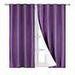 100% Full Room Darkening Adam Blackout Faux Silk Window Curtain 2 Panels Grommets For Bedroom Living Room 37 inch X 84 inch Purple Color