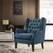 Linen Button Tufted Wingback Chair
