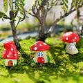 JETTINGBUY Good Mushroom House Resin Figurine Craft Plant Pot Fairy Garden Decor Garden Ornament