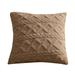 Njshnmn Plush Textured Diamond Stripe Square Throw Pillow Covers Boho 20 X 20 Khaki