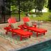 Polytrends Laguna All Weather Poly Pool Outdoor Chaise Lounge - with Arms and Wheels (Set of 2)